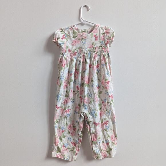 Gymboree Other - Vtg Y2K Gymboree Floral Smocked Romper Girly 2001